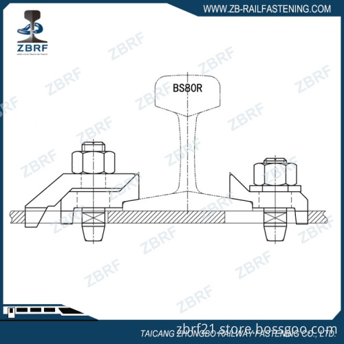 Rail clamp for BS80R mine rail